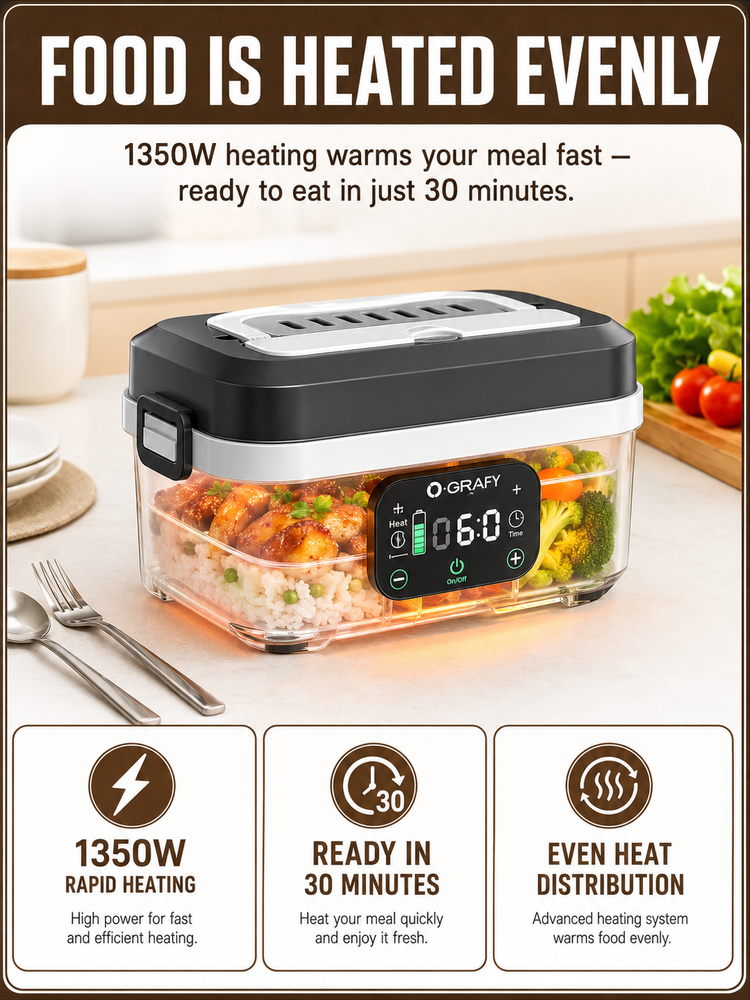 TrailHeat™ Rechargeable Heated Lunch Box