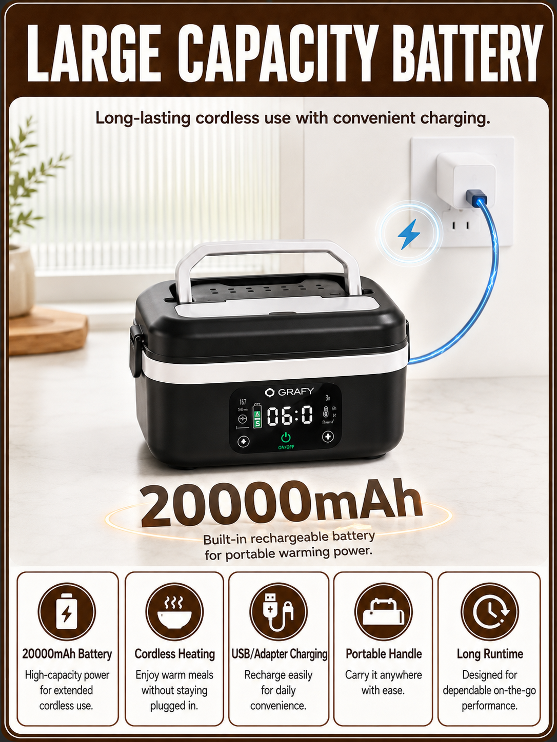 TrailHeat™ Rechargeable Heated Lunch Box