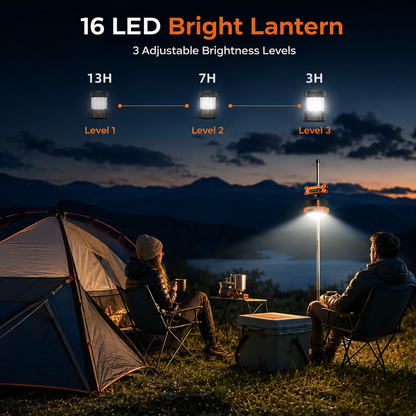 TrailBreeze™ Rechargeable Bluetooth Camping Fan with LED Light & Hanging Hook