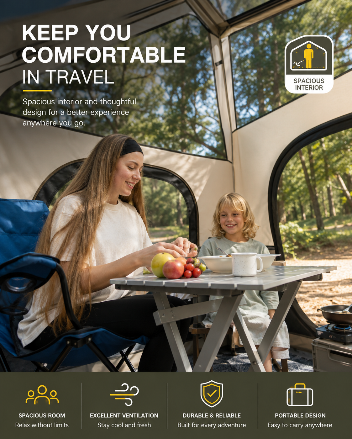 TrailBase™ Instant Pop-Up Family Camping Tent